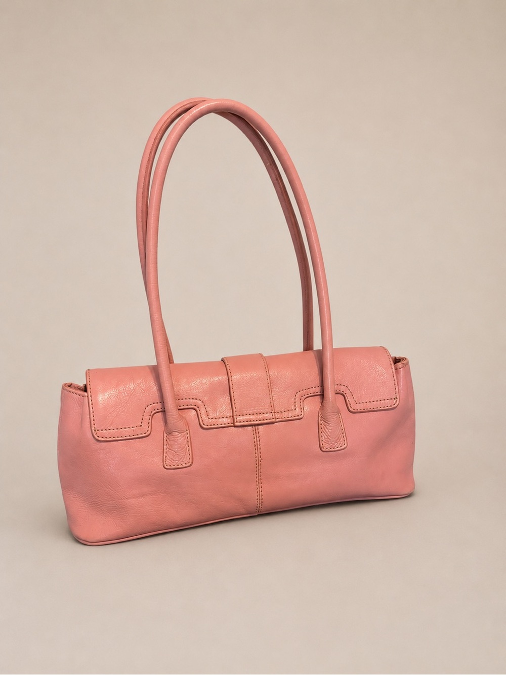 Vintage Y2K Franco Sarto Pink Leather Baquette Purse Handbag - Picture 2 of 9